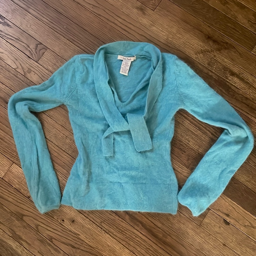Free People Turquoise Cowl Neck Sweater